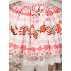 甘いピンクロリータショートスカート　2020　ケーキアイスクリームプリント　レース　トリム　アイドル衣装