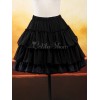 ゴスロリ　ブラック　シフォン　ロリータスカート　レイヤー　フリルレース　トリム　アイドル衣装