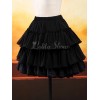 ゴスロリ　ブラック　シフォン　ロリータスカート　レイヤー　フリルレース　トリム　アイドル衣装