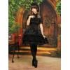 ゴスロリ　ブラック　シフォン　ロリータスカート　レイヤー　フリルレース　トリム　アイドル衣装