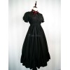 ゴスロリOPワンピースドレス　シフォン　ショートスリーブ　フリル　ブラックロリータドレス　シフォンアイドル衣装