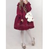 袖ありのワンピース　ロリィタファッション　無地　綿混紡　クラシック＆トラディション　長袖　ラウンドネック　カジュアル