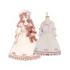 袖ありのワンピース　ロリィタファッション　クラシック＆トラディション　Uネック　五分袖　ポリエステル　カジュアル　2カラーブロック