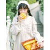 袖ありのワンピース　ロリィタファッション　無地　綿混紡　クラシック＆トラディション　長袖　ラウンドネック　カジュアル