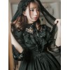 袖ありのワンピース　ロリィタファッション　無地　シフォン　花嫁　長袖　スタンドカラー　お茶会