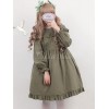 袖ありのワンピース　ロリィタファッション　無地　綿混紡　クラシック＆トラディション　長袖　ラウンドネック　カジュアル