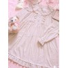 袖ありのワンピース　ロリィタファッション　無地　綿混紡　クラシック＆トラディション　長袖　ラウンドネック　カジュアル