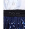 ブルーロリータドレス　2020　甘い　星座プリントロリータスカート　ブラックレーストリム　アイドル衣装