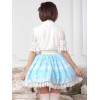 ロリィタスカート　ブルー　ポリエステル　プリント柄　カジュアル　可愛い