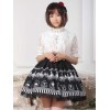 ゴスロリ　ロリィタスカート　ブラック　可愛い　プリント柄　カジュアル　ポリエステル