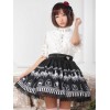 ゴスロリ　ロリィタスカート　ブラック　可愛い　プリント柄　カジュアル　ポリエステル