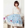 ディープブルースタープリントポリエステルロリータスカート　2020　ガールス向け　アイドル衣装