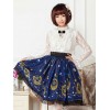 ディープブルースタープリントポリエステルロリータスカート　2020　ガールス向け　アイドル衣装