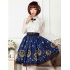 ディープブルースタープリントポリエステルロリータスカート　2020　ガールス向け　アイドル衣装