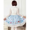 ロリータ服　スカート　スウィート　ポリエステル　プリント　ブルー　カジュアル