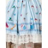 ロリータ服　スカート　スウィート　ポリエステル　プリント　ブルー　カジュアル