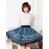 ロリータ服　スカート　スウィート　ポリエステル　プリント　ブルー　カジュアル