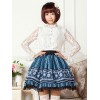 ロリータ服　スカート　スウィート　ポリエステル　プリント　ブルー　カジュアル