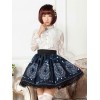 ロリータ服　スカート　スウィート　ポリエステル　プリント　ディープブルー　カジュアル