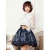 ロリータ服　スカート　スウィート　ポリエステル　プリント　ディープブルー　カジュアル