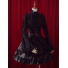 ゴスロリスカート　ブラック　エレガント　ラグジャリー　単色　カスケードフリルドレス