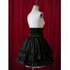 ゴスロリ　ピュア　ブラック　ハイウェスト　ロリータショートスカート　レイヤー　レットフリル　アイドル衣装
