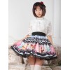 ロリータ服　スカート　ブルー　スィート　プリント　レース