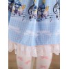 角ブルー レース ポリエステル ロリータ スカート