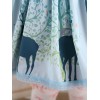 ロリータ服　スカート　ブルー　スィート　プリント　レース　動物　新作
