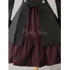 ゴスロリ軍服ワンピース　OP　ブラック　コットン　ダブルブレスト　ボタン　長袖　リボン　アイドル衣装　フリル　制服ワンピース