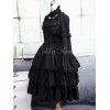 ゴスロリ ワンピース　ブラック　コットン　ゴシックドレス　ロリータアイドル衣装