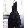 ゴスロリ ワンピース　ブラック　コットン　ゴシックドレス　ロリータアイドル衣装