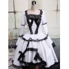 ゴシックロリータドレスOP　2020　ブラック　レース　トリム　ツーレイヤーロリータワンピースドレス　ウィンター　ロングスリーブ　アイドル衣装