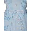 スウィートロリータドレスJSKアニマルプリント弓レースアップベビーブルーロリータジャンパースカート