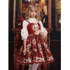 古典的なロリータJSKドレスネバーランドプリント弓赤ロリータジャンパースカート