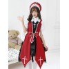 ゴシックロリータJSKドレスダークナイトコントラクトボウクロスレースレッドロリータジャンパースカート