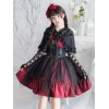 ゴスロリ　ロリィタJSKドレス　スチームパンク　ノースリーブ　フリル　ロリータジャンパースカート