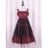 ゴシックロリータJSKドレスチュールジッパーフリルシフォンブルゴーニュロリータジャンパースカート