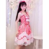 スウィートロリータJSKドレスフリルボウコットンロリータジャンパースカート