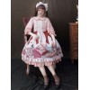 スウィートロリータJSKドレスハムスターピクニックプリントレースアップボウフリルロリータジャンパースカート