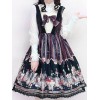 クラシックロリータJSKドレスレーストリムボウプリーツブラックロリータジャンパースカート
