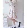 スウィートロリータJSKドレスバニープリントフリルプリーツピンクロリータジャンパースカート