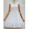 クラシックロリータドレスJSKフリルボウコットンホワイトロリータジャンパースカート