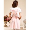 ロココロリータJSKジャンパースカートノースリーブフリルボウピンクロリータワンピース