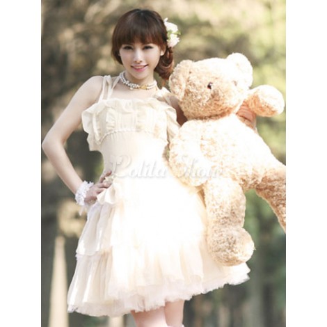 ゴスロリ　ロリィタジャンパースカート　お茶会　ゴシック　シフォン　無地