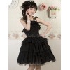 ゴスロリ　ロリィタジャンパースカート　お茶会　ゴシック　シフォン　無地