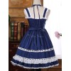 ロリィタジャンパースカート　スウィート　ポプリン　ストラップ　お茶会　2カラーブロック