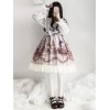 古典的なロリータJSKプリントフリルボウレースコットンスラブロリータジャンパースカート