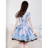 古典的なロリータJSKドレスライトスカイブルーレースアップボウロリータジャンパースカート