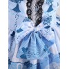 古典的なロリータJSKドレスライトスカイブルーレースアップボウロリータジャンパースカート